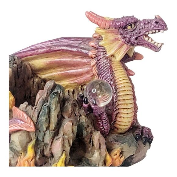 Vtg Purple Dragon Gothic Mythical Resin Candle Holder by Adams Apple Halloween - Picture 6 of 12